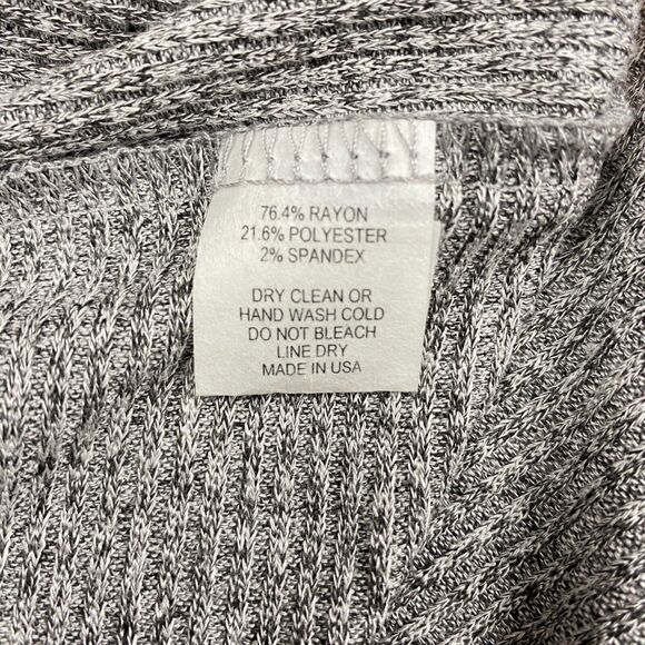 COA Sweater Dress Women's Large Gray Heather Knit Flowy Draped Hem Crew Neck - Picture 12 of 16